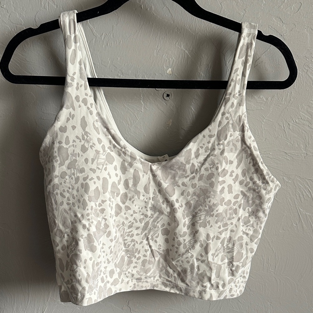 Lululemon Athletica Cream and Gray Patterned Tank Top